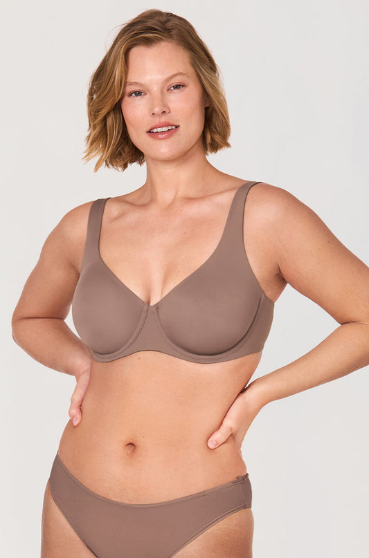 Women's Unlined Balconette Bra Brown Purple