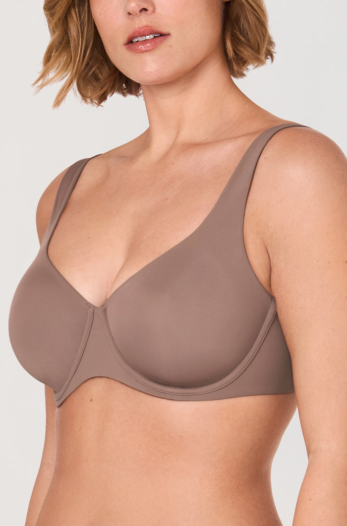 Women's Unlined Balconette Bra Brown Purple