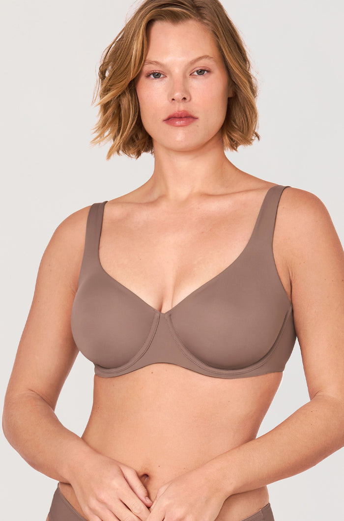 Women's Unlined Balconette Bra Brown Purple