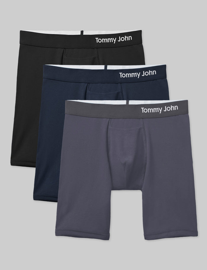 Cool Cotton Boxer Brief 8" (3-Pack)::Navy/Iron Grey/Black