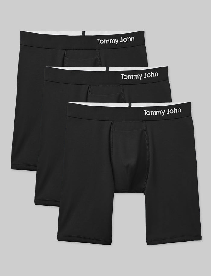 Cool Cotton Boxer Brief 8" (3-Pack)::Black