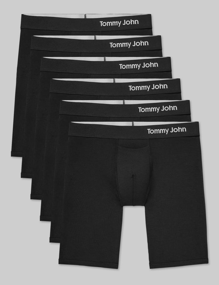 Cool Cotton Boxer Brief 8" (6-Pack)::Black