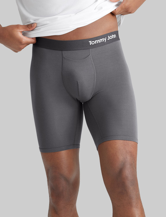 Cool Cotton Boxer Brief 8" (6-Pack)::Black/Navy/Iron Grey
