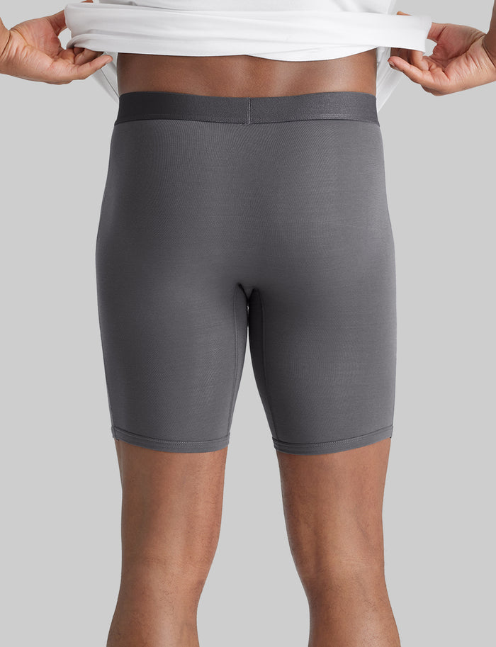 Cool Cotton Boxer Brief 8" (6-Pack)::Black/Navy/Iron Grey