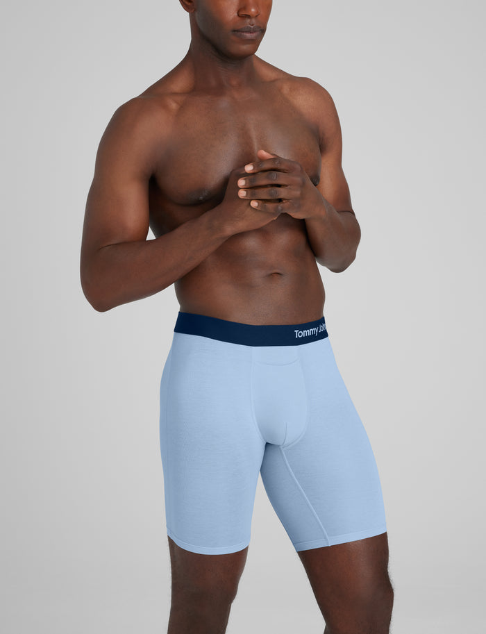 Cool Cotton Boxer Brief 8"::Cerulean