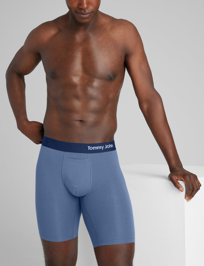 Cool Cotton Boxer Brief 8"::Vintage Indigo