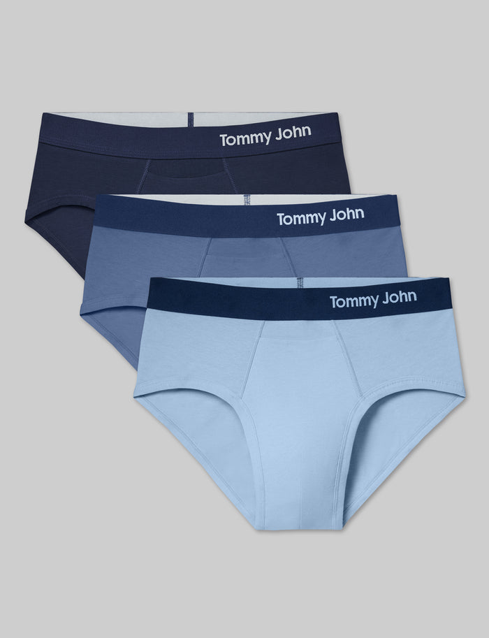 Cool Cotton Brief (3-Pack)::Navy/Vintage Indigo/Cerulean
