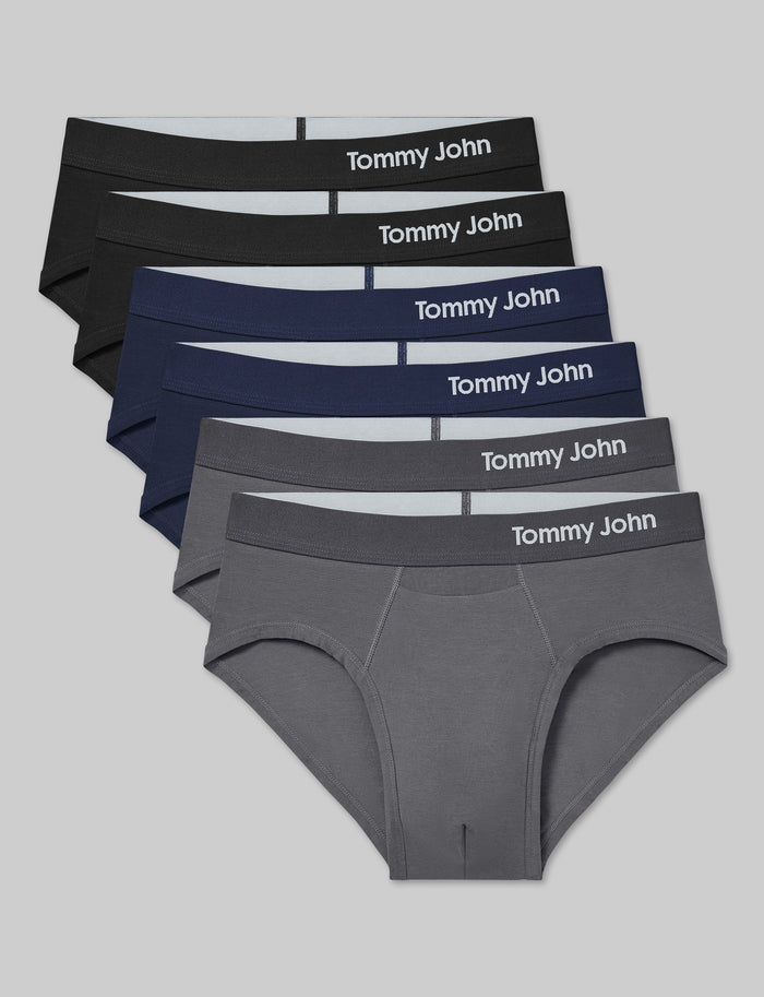 Cool Cotton Brief (6-Pack)::Black/Navy/Iron Grey