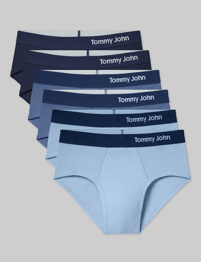 Cool Cotton Brief (6-Pack)::Navy/Vintage Indigo/Cerulean