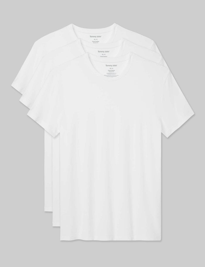 Cool Cotton Crew Neck Modern Fit Undershirt (3-Pack)::White::Swatch
