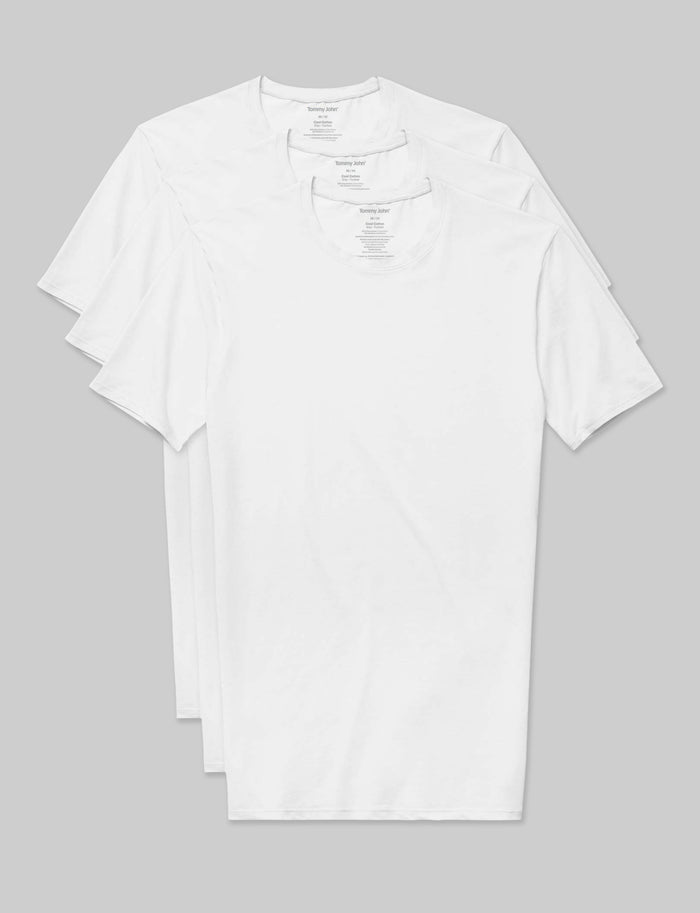 Cool Cotton Crew Neck Stay-Tucked Undershirt (3-Pack)::White