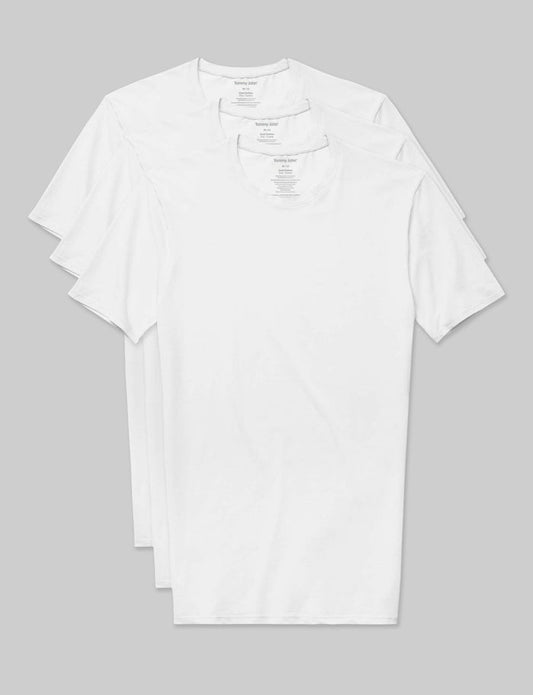 Cool Cotton Crew Neck Stay-Tucked Undershirt (3-Pack)::White