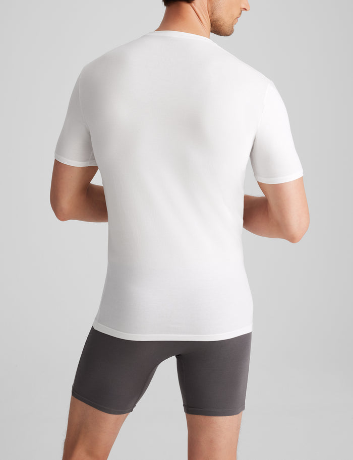 Cool Cotton Crew Neck Stay-Tucked Undershirt (3-Pack)::White