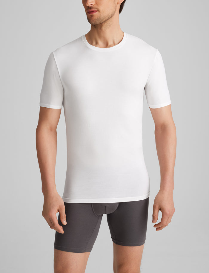 Cool Cotton Crew Neck Stay-Tucked Undershirt (6-Pack)::White