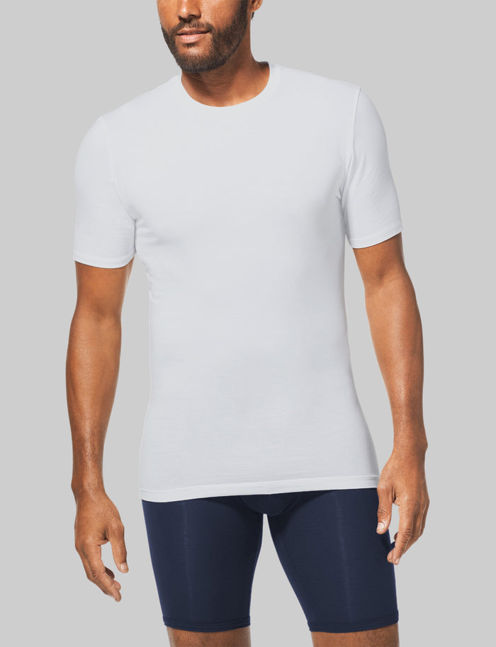 Cool Cotton Crew Neck Stay-Tucked Undershirt::Grey