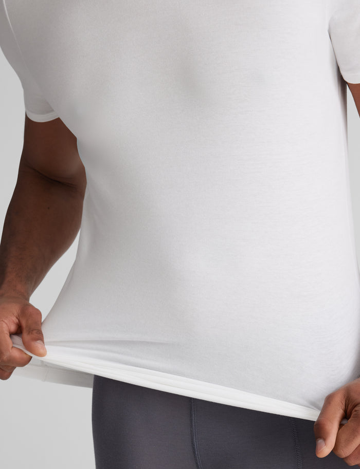 Cool Cotton High V-Neck Stay-Tucked Undershirt (6-Pack)::White