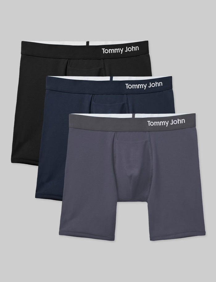 Cool Cotton Mid-Length Boxer Brief 6" (3-Pack)::Navy/Iron Grey/Black