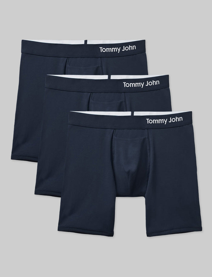 Cool Cotton Mid-Length Boxer Brief 6" (3-Pack)::Navy