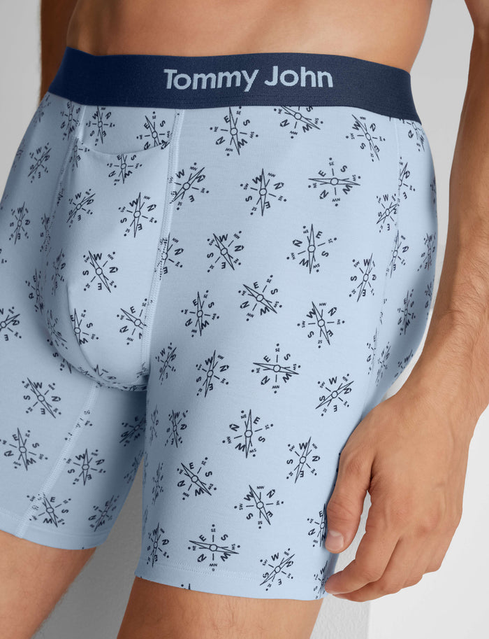 Cool Cotton Mid-Length Boxer Brief 6"::Skyway Compasses