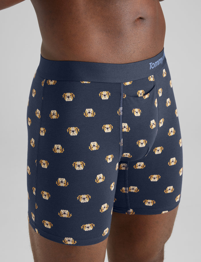 Cool Cotton Mid-Length Boxer Brief 6"::Dress Blues Winston