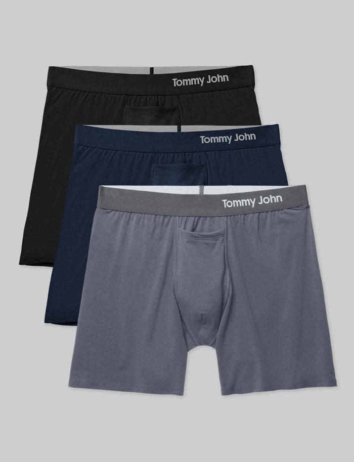 Cool Cotton Relaxed Fit Boxer 6" (3-Pack)::Navy/Iron Grey/Black