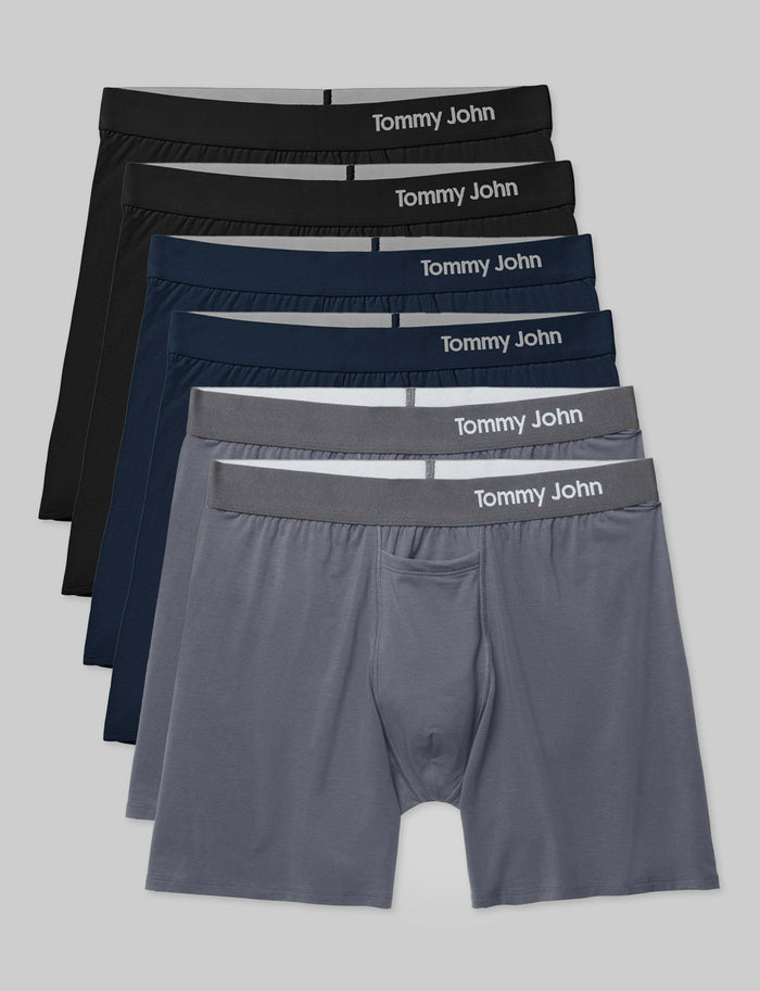 Cool Cotton Relaxed Fit Boxer 6" (6-Pack)::Navy/Iron Grey/Black