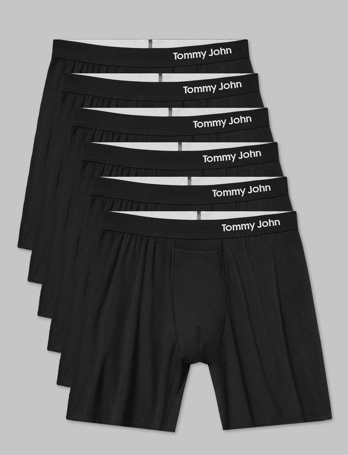 Cool Cotton Relaxed Fit Boxer 6" (6-Pack)::Black