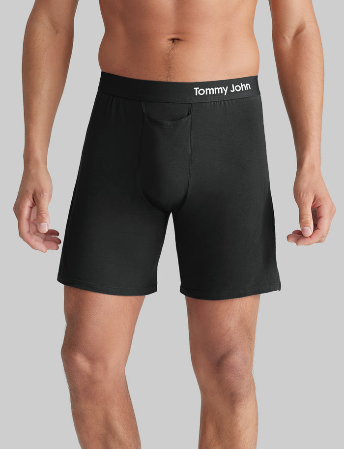 Cool Cotton Relaxed Fit Boxer 6" (6-Pack)::Black