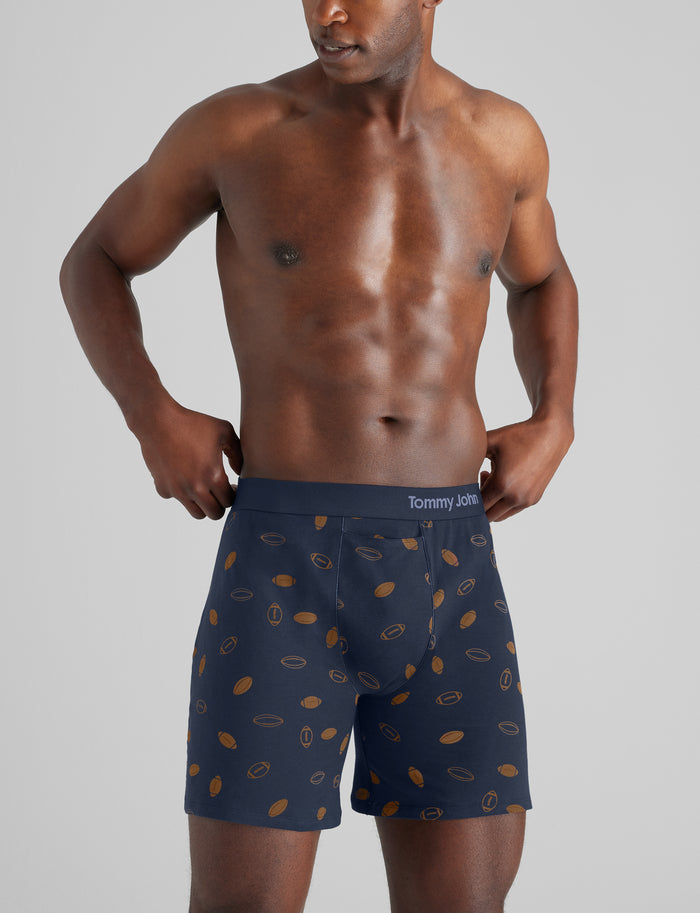 Cool Cotton Relaxed Fit Boxer 6"::Dress Blues Kickoff
