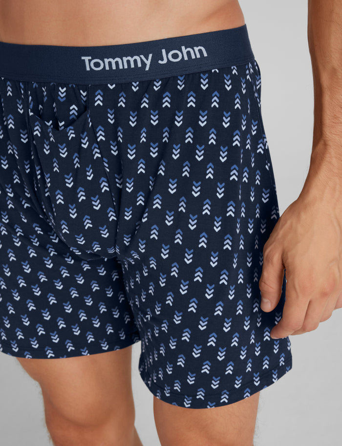 Cool Cotton Relaxed Fit Boxer 6"::Dress Blues Dashing Chevron