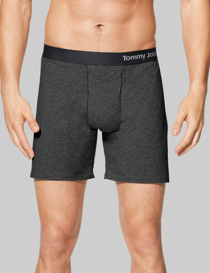 Cool Cotton Relaxed Fit Boxer 6"::Charcoal Heather