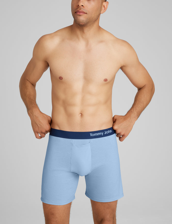 Cool Cotton Relaxed Fit Boxer 6"::Cerulean
