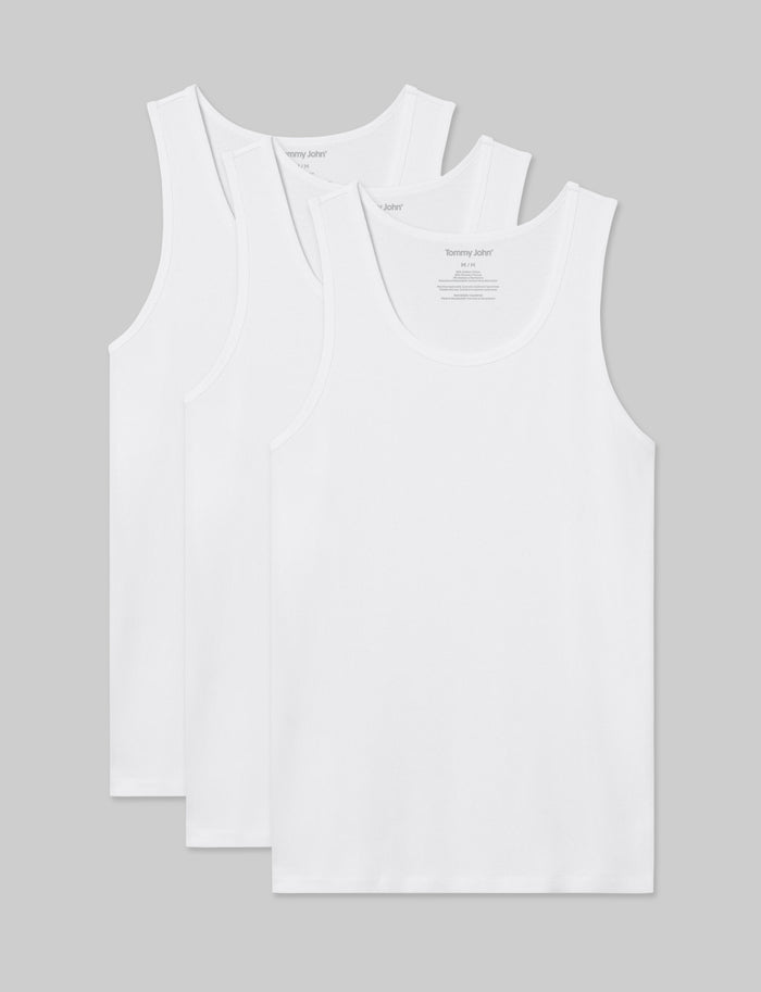 Cool Cotton Rib Tank (3-Pack)::White