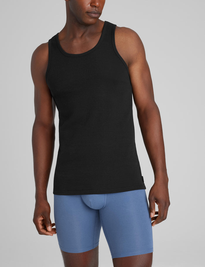 Cool Cotton Rib Tank (3-Pack)::Black