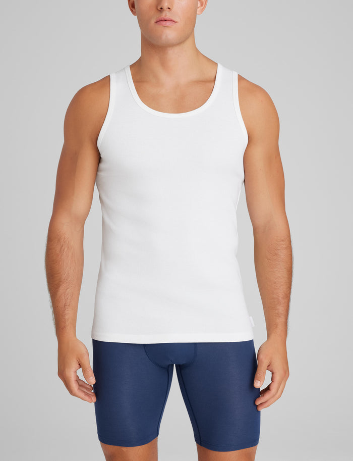 Cool Cotton Rib Tank (3-Pack)::White