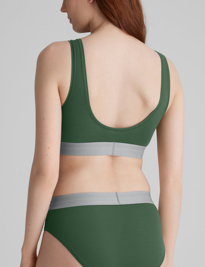 Cool Cotton Scoop Bralette::Greener Pastures