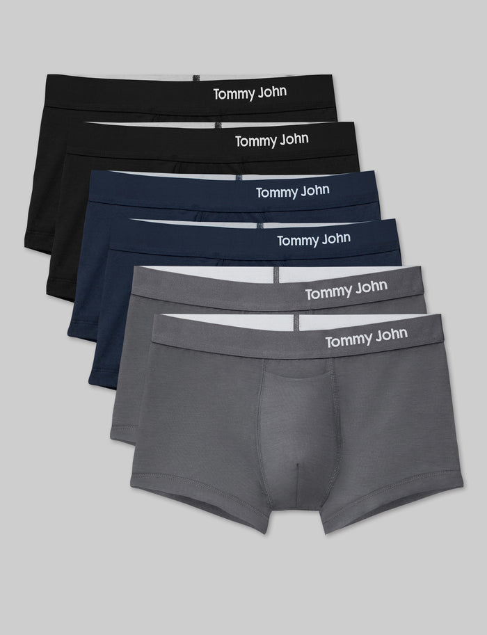 Cool Cotton Square Cut 2" (6-Pack)::Black/Navy/Iron Grey