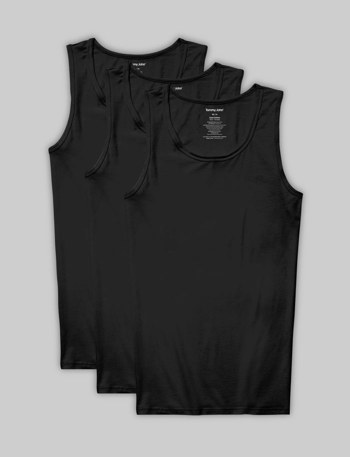 Cool Cotton Tank Stay-Tucked Undershirt (3-Pack)::Black