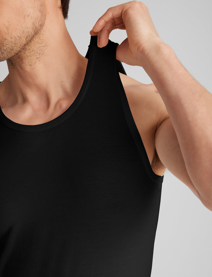 Cool Cotton Tank Stay-Tucked Undershirt (3-Pack)::Black
