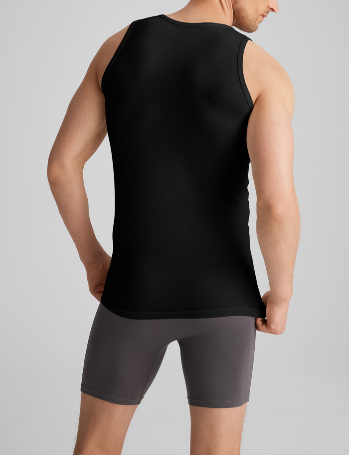 Cool Cotton Tank Stay-Tucked Undershirt (6-Pack)::Black
