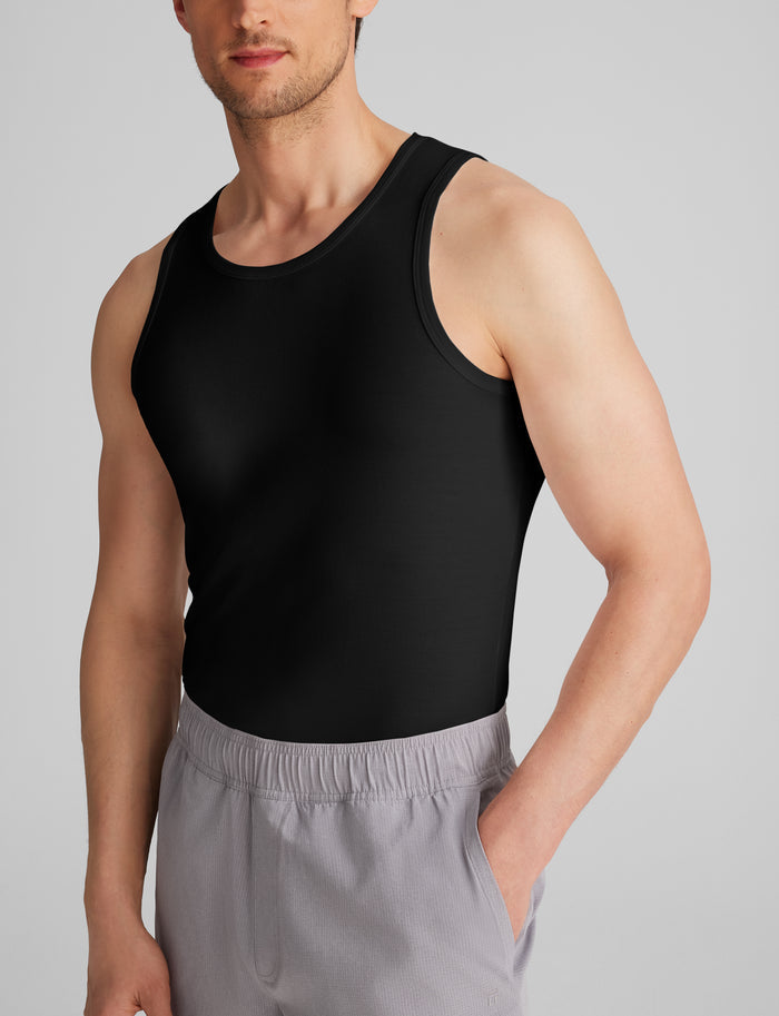 Cool Cotton Tank Stay-Tucked Undershirt (6-Pack)::Black