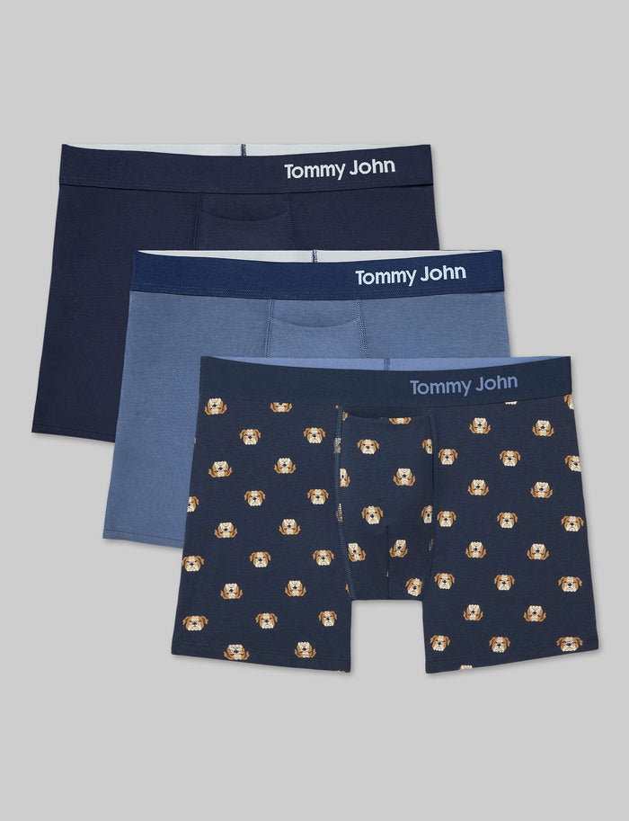 Cool Cotton Trunk 4" (3-Pack)::Navy/Vintage Indigo/Dress Blues Winston