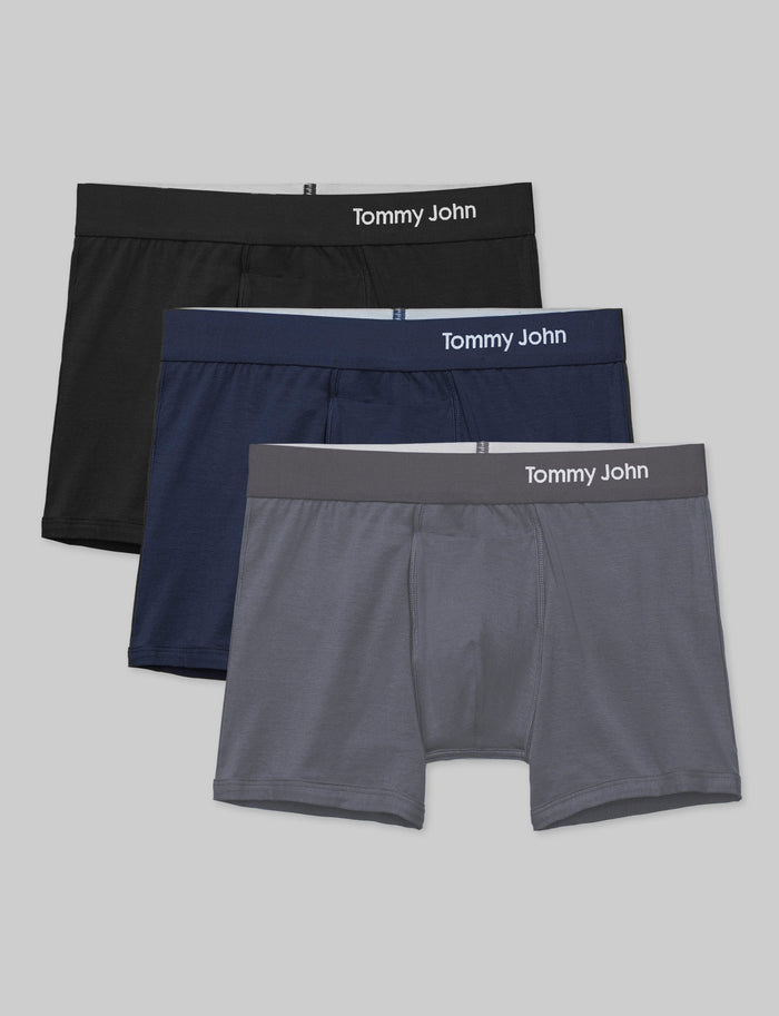 Cool Cotton Trunk 4" (3-Pack)::Navy/Iron Grey/Black