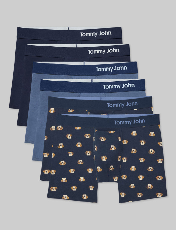 Cool Cotton Trunk 4" (6-Pack)::Navy/Vintage Indigo/Dress Blues Winston