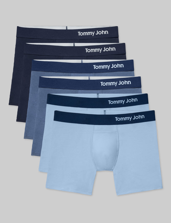 Cool Cotton Trunk 4" (6-Pack)::Navy/Vintage Indigo/Cerulean