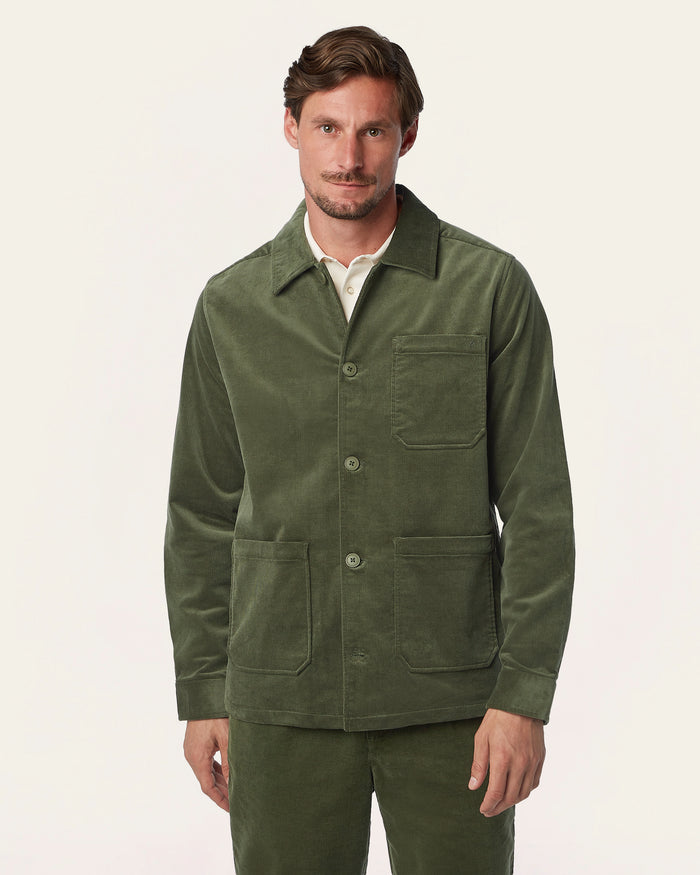 Corduroy Shirt Jacket Dark Olive