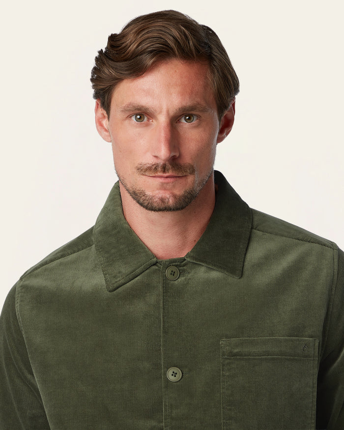 Corduroy Shirt Jacket Dark Olive