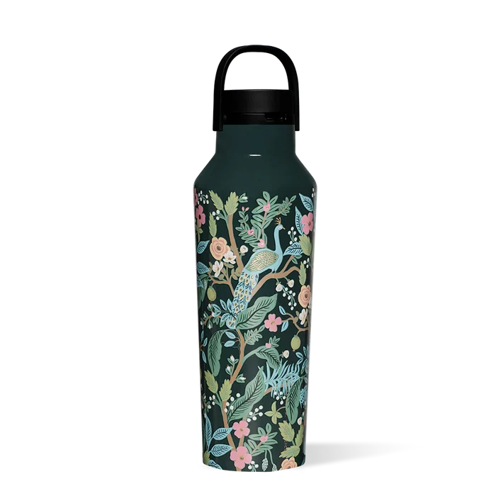 Corkcicle - Rifle Paper Canteen Peacock Blue