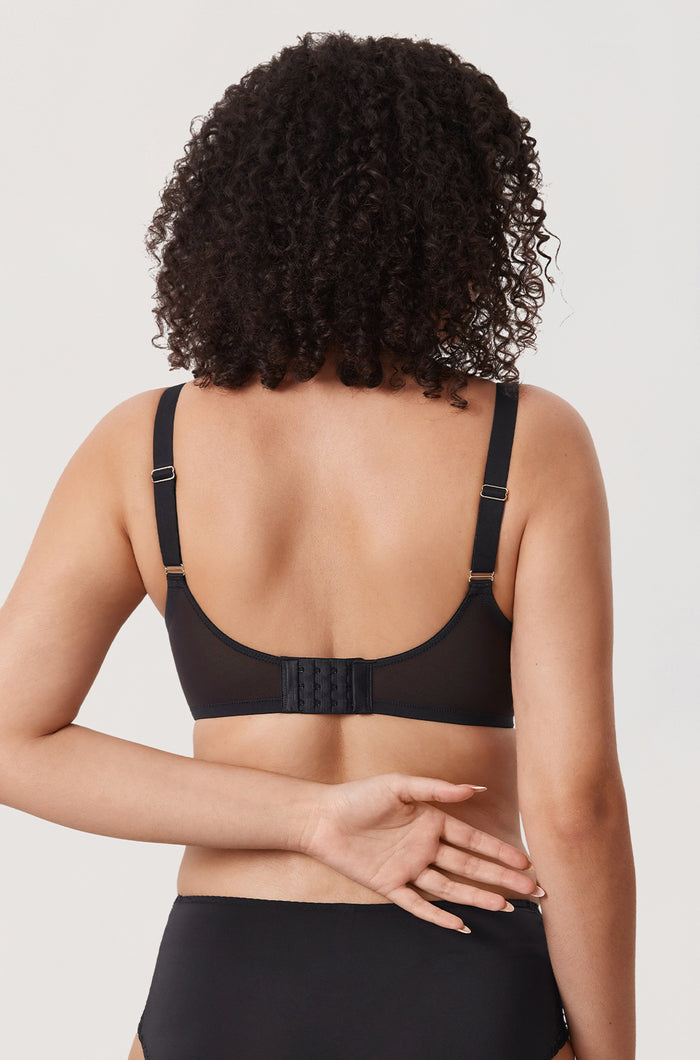 Women's Sheer Mesh Full Coverage Bra Black