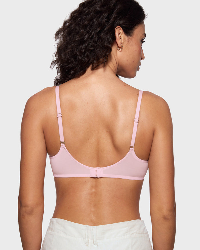 Women's Mesh Plunge Bra Sweet Pink